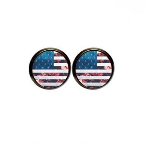 American Floral Flag Earrings
